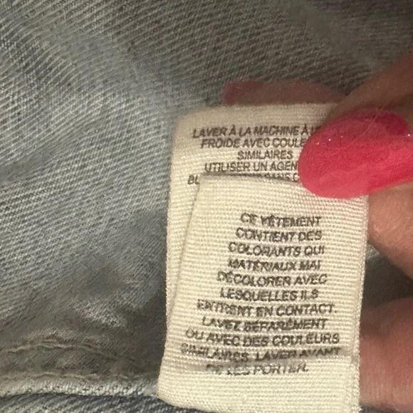 Free People Oversized Distressed Studded Denim Jean Jacket READ Size Small - Picture 12 of 14